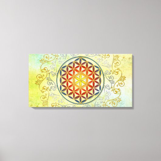 Bloem van het leven - sierplanten Mandala 1 Canvas Afdruk (Voorkant)