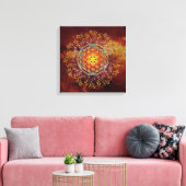 Bloem van het leven - sierplanten Mandala 1 Canvas Afdruk (Insitu (Woonkamer))