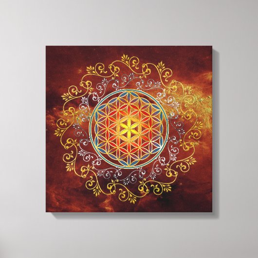 Bloem van het leven - sierplanten Mandala 1 Canvas Afdruk (Voorkant)