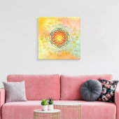 Bloem van het leven -  sierplanten Mandala 1 Canvas Afdruk (Insitu (Woonkamer))