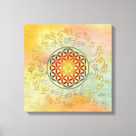 Bloem van het leven -  sierplanten Mandala 1 Canvas Afdruk (Voorkant)