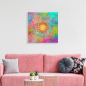 Bloem van het leven - sierplanten Mandala 1 Canvas Afdruk (Insitu (Woonkamer))