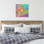 Bloem van het leven - sierplanten Mandala 1 Canvas Afdruk (Insitu (Slaapkamer))