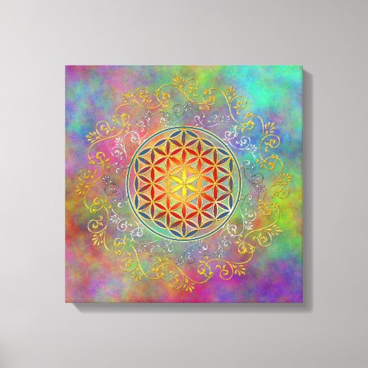 Bloem van het leven - sierplanten Mandala 1 Canvas Afdruk (Voorkant)