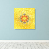 Bloem van het leven -  sierplanten Mandala 1 Canvas Afdruk (Insitu (Houten vloer))