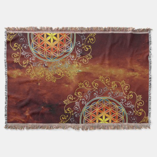 Bloem van het leven - sierplanten Mandala 1 Deken (Voorkant)