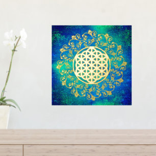 Bloem van het leven - sierplanten Mandala 1 Folie Afdrukken