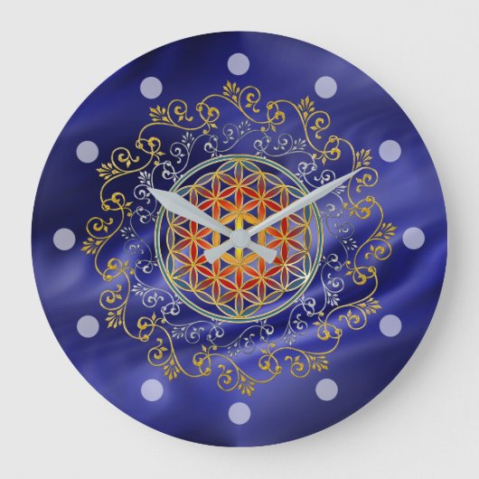 Bloem van het leven - sierplanten Mandala 1 Grote Klok (Voorkant)