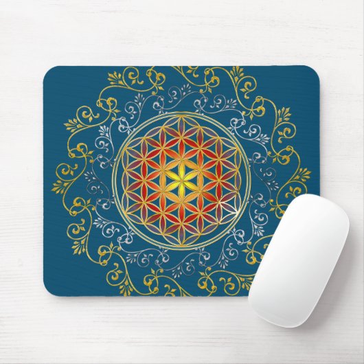 Bloem van het leven -  sierplanten Mandala 1 Muismat (Met muis)