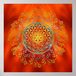Bloem van het leven -  sierplanten Mandala 1 Poster