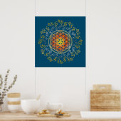 Bloem van het leven -  sierplanten Mandala 1 Poster (Keuken)