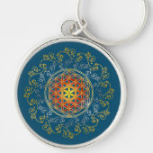 Bloem van het leven -  sierplanten Mandala 1 Sleutelhanger (Voorkant)