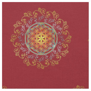Bloem van het leven - sierplanten Mandala 1 Stof
