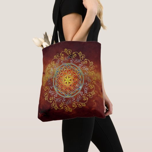 Bloem van het leven -  sierplanten Mandala 1 Tote Bag (Dichtbij)