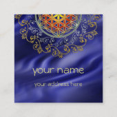 Bloem van het leven - sierplanten Mandala 1 Vierkante Visitekaartje (Achterkant)