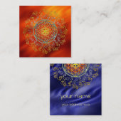 Bloem van het leven -  sierplanten Mandala 1 Vierkante Visitekaartje (Voorkant / Achterkant)