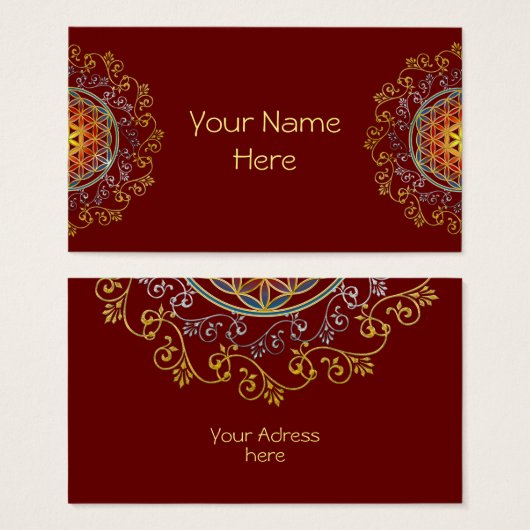 Bloem van het leven -  sierplanten Mandala 1 Visitekaartje (Voorkant /achterkant)