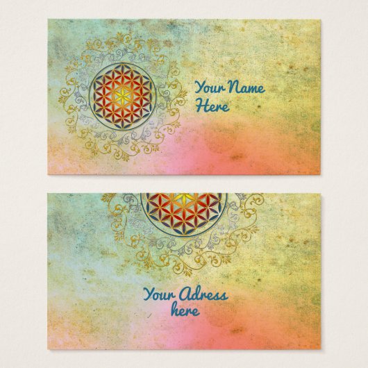 Bloem van het leven - sierplanten Mandala 1 Visitekaartje (Voorkant /achterkant)