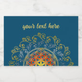 Bloem van het leven -  sierplanten Mandala 1 Voedselcontainer Etiket (Enkel label)