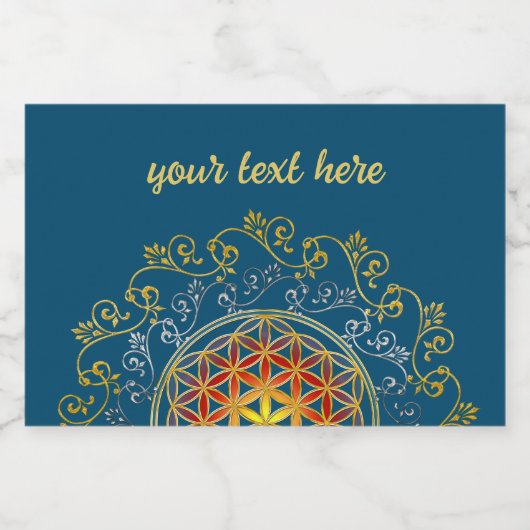 Bloem van het leven - sierplanten Mandala 1 Voedselcontainer Etiket (Enkel label)