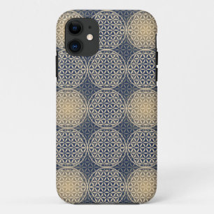 Bloem van het leven - stempelpatroon - blauwe zand Case-Mate iPhone case