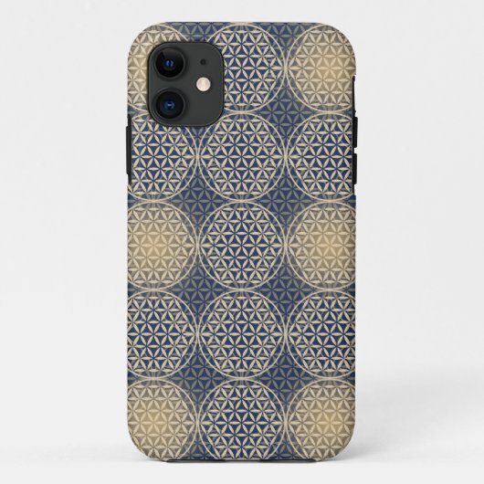 Bloem van het leven - stempelpatroon - blauwe zand Case-Mate iPhone case (Achterkant)