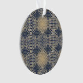 Bloem van het leven - stempelpatroon - blauwe zand ornament (voorkant)