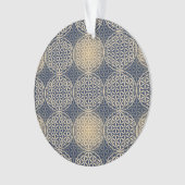 Bloem van het leven - stempelpatroon - blauwe zand ornament (voorkant)