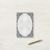 Bloem van het leven - stempelpatroon - blauwe zand post-it® notes (Op bureau)