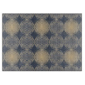 Bloem van het leven - stempelpatroon - blauwe zand snijplank (Voorkant)