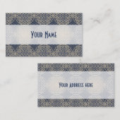 Bloem van het leven - stempelpatroon - blauwe zand visitekaartje (Voorkant / Achterkant)