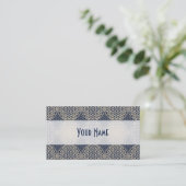 Bloem van het leven - stempelpatroon - blauwe zand visitekaartje (Staand voorkant)