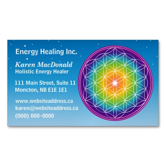 Bloem van het Leven Sterrenhemel Magnetisch Visitekaartje (Voorkant)