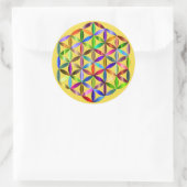 Bloem van het leven sticker! ronde sticker (Tas)