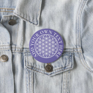 BLOEM VAN HET LEVEN - Symbol_outline van de Heilig Ronde Button 7,6 Cm