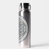 BLOEM VAN HET LEVEN - Symbolische Kunst van de Hei Waterfles (Achterkant)