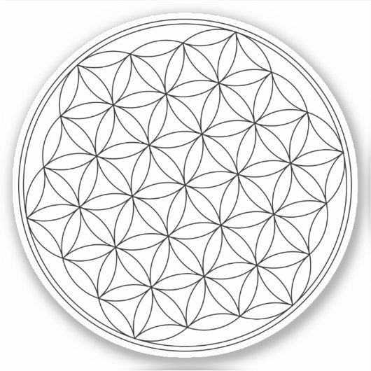 Bloem van het Leven Symbool Sticker (Voorkant)