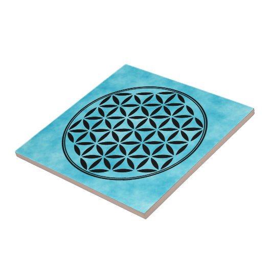 BLOEM VAN HET LEVEN - Symbool van heilige geometri Tegeltje (Zijkant)