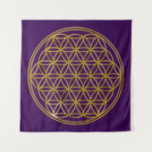 BLOEM VAN HET LEVEN - Symbool van heilige geometri Wandkleed (Voorkant (horizontaal))