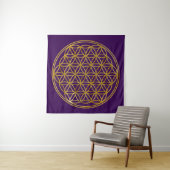 BLOEM VAN HET LEVEN - Symbool van heilige geometri Wandkleed (In Situ (horizontaal))