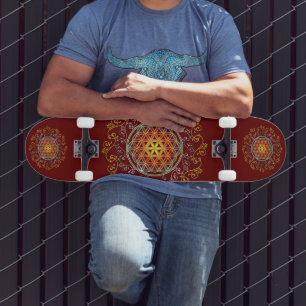 Bloem Van Het Leven - Vintage Sieraden Mandala 1 Persoonlijk Skateboard