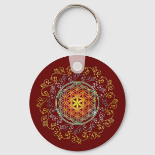 Bloem Van Het Leven - Vintage Sieraden Mandala 1 Sleutelhanger