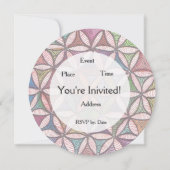 Bloem van het Leven Waterverf art Invitation Kaart (Achterkant)