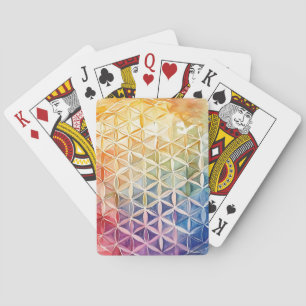 Bloem van het Leven - Waterverfschilderij Pokerkaarten