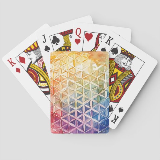 Bloem van het Leven - Waterverfschilderij Pokerkaarten (Achterkant)