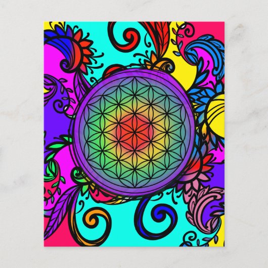 Bloem van het leven zen Chakra Flyer (Voorkant)