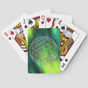 BLOEM VAN HET LEVEN - zilver / Bloem des Levens Pokerkaarten