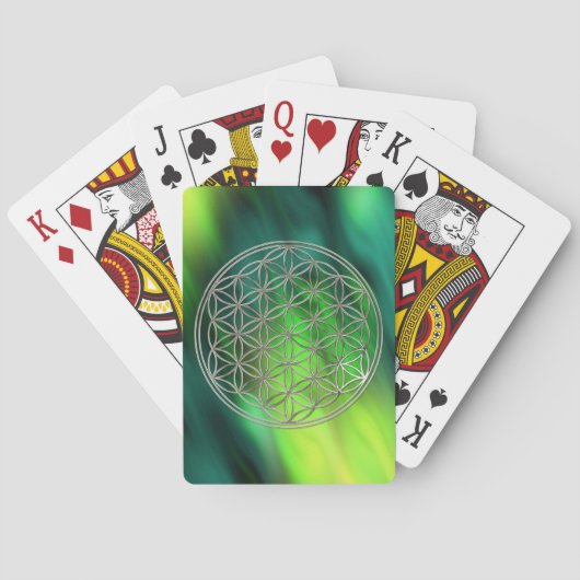 BLOEM VAN HET LEVEN - zilver / Bloem des Levens Pokerkaarten (Achterkant)