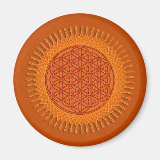 Bloem van het Leven / zon ontwerp Magneet (Voorkant)