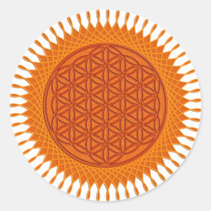 Bloem van het Leven/zonnig ontwerp Ronde Sticker
